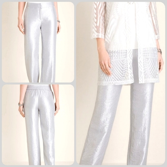 Chico's Pants - Chico's Silver Welt Pocket Elastic Waist Pants